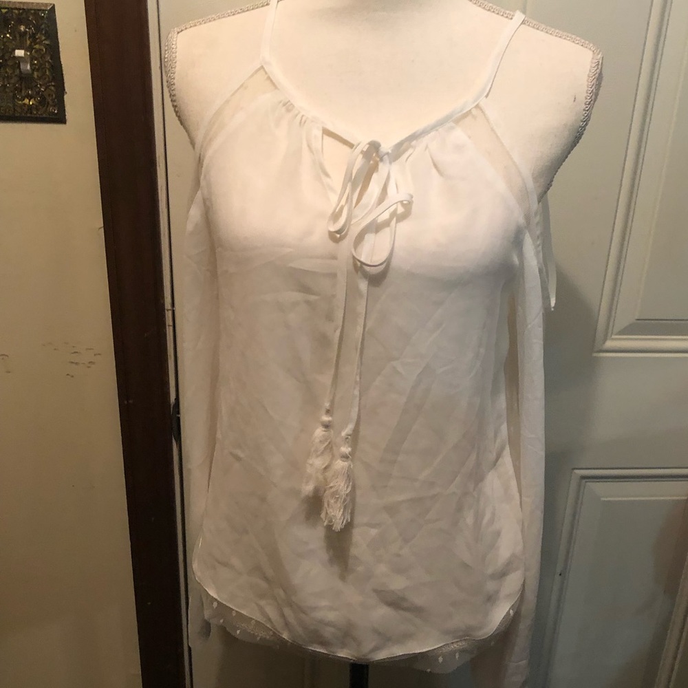 Mebon Peasant Cold Shoulder Top
